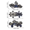 Unique Bargains 3 Pcs Hair Clips Hair Accessories for Women Hair Barrettes Sparkly Rhinestones Hairpin Blue Black - 4 of 4