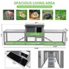 FURNIinspire Pet Crates And Houses Large Three Box Rabbit Hutch For Indoor And Outdoor Ventilate Rabbit Cage Top Wood Frame, Grey, 94.48"*18.89"*31.1" - 2 of 4