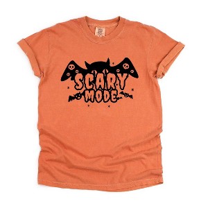 Simply Sage Market Women's Scary Mode Bat Short Sleeve Garment Dyed Tee - 1 of 4