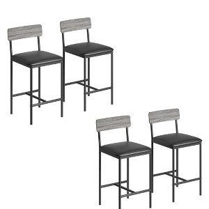 Bar Stools Set of 4, Kitchen Bar Stools with Footrest,Upholstered Counter Height Barstools, Bar Chairs with Back for Kitchen Island, Apartment - 1 of 4