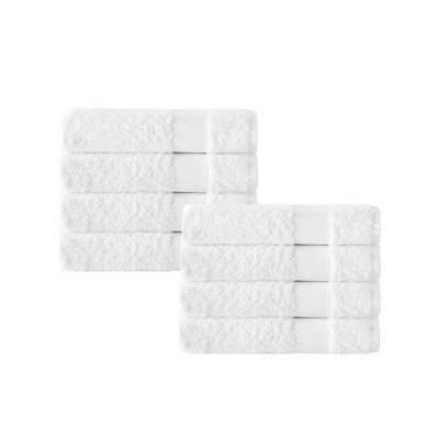 Depera Home 8pc Kansas Turkish Cotton Wash Towel Set White