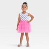 Toddler Girls' Mattel Barbie Dream Closet 1989 Inspired Dotted Tulle Dress - Pink/White - 3 of 3
