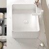 ChicFurnit Bathroom Sinks Vessel Sink Rectangular Sink Vanity Sink Art Basin Countertop Bathroom Sink for Bathroom, White, 19.69"*13.39"*5.12" - 3 of 4