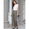 INSPIRE CHIC Women's Plaid Work Vintage Houndstooth Wide Leg Straight Long Pants - 3 of 4