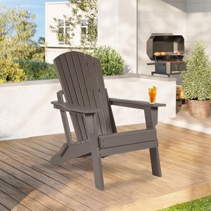 Aoodor Folding Adirondack Chair HDPE Outdoor All-Weather Chair for Patio, Garden, Backyard, Lawn, Fire Pit - 1 of 4