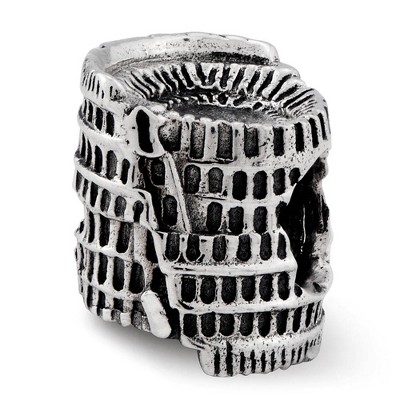 Black Bow Jewelry 3D Colosseum Bead Charm in Antiqued Sterling Silver