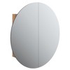 vidaXL Bathroom Cabinet with Round Mirror&LED Oak 21.3"x21.3"x6.9" - 2 of 4