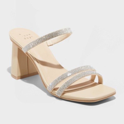 White Strappy High Heels : Target