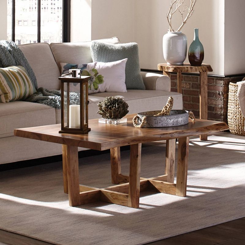 Berkshire Live Edge Wood Large Coffee Table Natural - Alaterre Furniture, 3 of 6