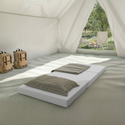 Portable Tri-Fold Gray Memory Foam Sofa Bed