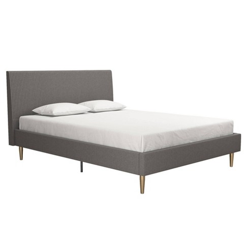 Full Daphne Upholstered Bed With, Dark Gray Queen Bed Frame