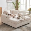 Oversized Chaise Lounge Chair Indoor, Cloud Fluffy Chaise Lounges w/Cup Holder and USB & Type C Charging Port - 4 of 4