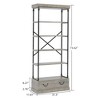 Bookshelf with Drawers Tall Bookcase 5 Tier Bookshelves Vintage Bookshelf - 2 of 4