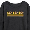 Women's - Pokémon - Pikachu Eevee Retro Lightweight French Terry Wide Neck Long Sleeve Shirt - 2 of 4
