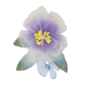 Unique Bargains Flowers Pattern Hair Clip 4.92"x4.13" Purple Gray 1 Pc - 1 of 4