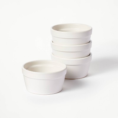 4pc Stoneware Ramekin Set Cream - Figmint™