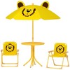 Qaba Kids Picnic Table and Chair Set, Outdoor Activity Table with 2 Foldable Chairs, Removable Umbrella, for Backyard, Garden - 4 of 4