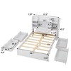 Full Size Bed Frames, Upholstered Headboard with Storage Rack, Platform Bed Frame with 4 Drawer, Wood Slats Supports - 3 of 4