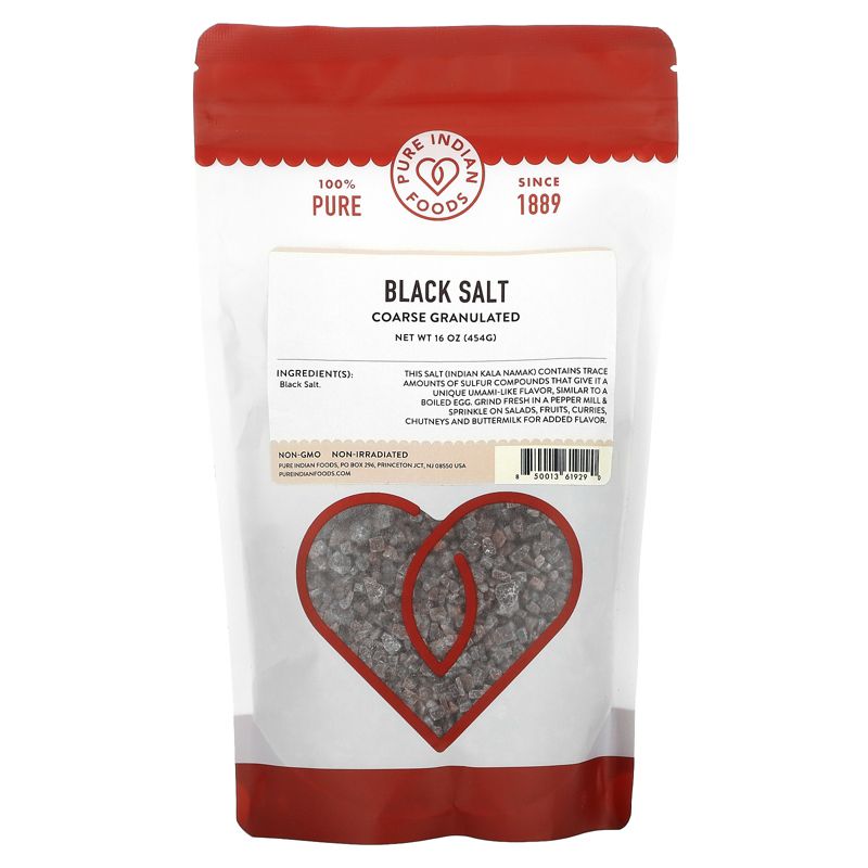 Pure Indian Foods Black Salt, Coarse Granulated, 16 oz (454 g), 1 of 3