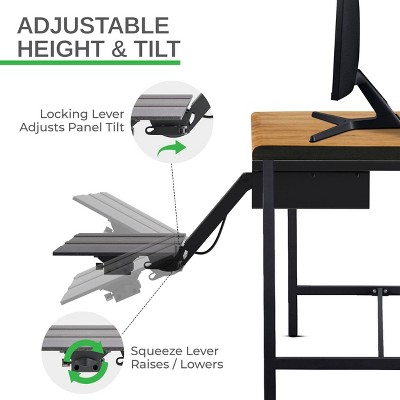 Black Adjustable Under-Desk Keyboard Tray with Mouse Pad