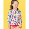 RuffleButts Girls UPF50+ Long Sleeve Rash Guard Bikini - 3 of 4