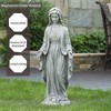 LuxenHome 30.5" H Virgin Mary Indoor Outdoor Statue Garden Statues, Gray - 3 of 4