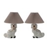 Storied Home (Set of 2) Hand-Painted Ceramic Vintage Reproduction Staffordshire Table Lamps: Dog Base, UL Listed - image 2 of 4