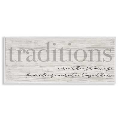 Stupell Industries Family Traditions Heartfelt Phrase, 30" x 13"