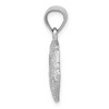 Black Bow Jewelry 14k White Gold 15mm Diamond Cut Satin Sand Dollar Pendant - 2 of 4
