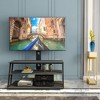 Chic Crate - Ergonomic TV Stand w/ Angle & Height Adjustment - Modular Tempered Glass Console - Obsidian Black - 2 of 4