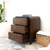 Gulches Retro Charm Nightstand - Mid Century Modern 3-Drawer Bedside Table - 4 of 4