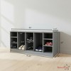 Basicwise Multi-Purpose Wooden Shoe Storage Bench Cushioned Seat Open Cubby Compartments and Versatile Organizer for Shoes and Accessories - 2 of 4
