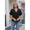 Clearlove Womens Summer Tops Waffle Front Knit Button Down Shirts Short Sleeve Casual Shacket Jacket Dressy Blouses - 3 of 4