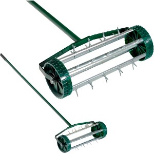 SKRAN Heavy Duty Rolling Lawn Aerator, Rotary Push Tine Spike Soil Lawn Aerator With 3-Piece Long Steel Handle For Garden Yard Grass Maintenance - 1 of 4