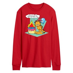Men's - Garfield - Birthday's Make Me Old Long Sleeve Graphic T-Shirt - 1 of 3