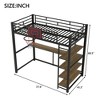 TIRAMISUBEST Twin Size Metal Loft Bed with Storage Shelves, Desk and Ladder, Kids Bed Frame with Basketball Hoop - 4 of 4