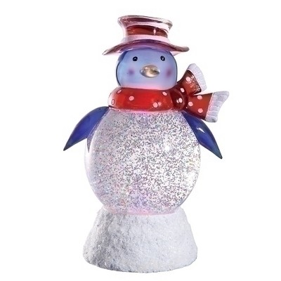 Roman 8" LED Lighted Color-Changing Christmas Penguin Glitterdome Figure