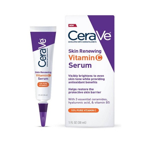 Cerave Skin Renewing Vitamin C Face Serum With Hyaluronic Acid 1 Fl Oz