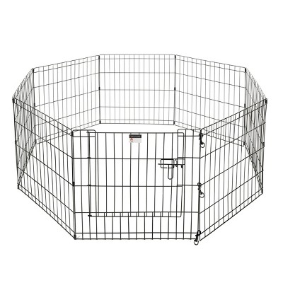 Puppy Playpen - Foldable Metal Exercise Enclosure with Eight 24-Inch Panels - Indoor/Outdoor Fence for Dogs, Cats, or Small Animals by PETMAKER