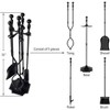 vancasso 5 Piece Fireplace Tool Sets Black - 3 of 4