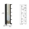 Akoasm Mirror Linen Bathroom Medicine Storage Cabinet With Interior & External Shelves-Black - 2 of 4