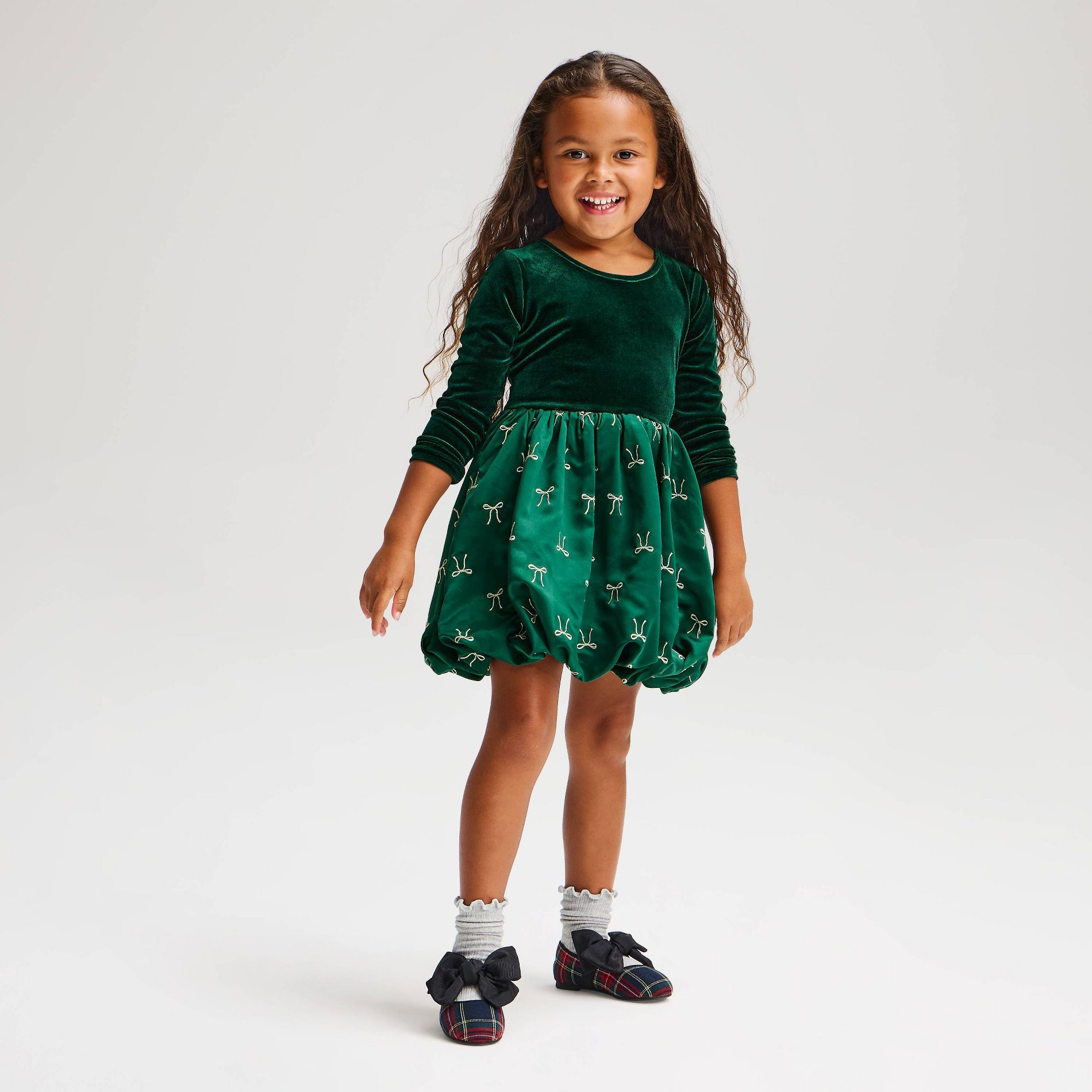 Baby & Toddler Girls' Long Sleeve Bow Tutu Dress - Audrey Camille - Green