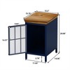 Modern Nightstand with Storage Cabinet and Solid Wood Tabletop, Iron Beside Table Coffee Table with Tempered Glass Door - 2 of 4