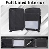 SKONYON 3-Piece Hardshell Luggage Set with YKK Zippers & All-Aluminum Telescoping Handles, Black - 4 of 4