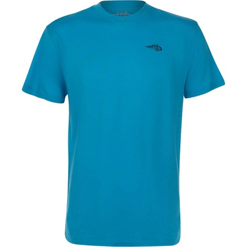 Reel Life Mens T-Shirt 2XL Blue Fishing 100% Polyester Long Sleeve Crew Neck