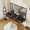 Gulches 47" Floating Shelf w/ Drawer, Multi-Purpose Wall-Mounted Vanity Table, Mounted Desk ,Floating Table for Bedroom, Bathroom, Hairdressers, Black - 2 of 4