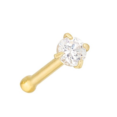 Jewelry Avalanche 1.5mm-3mm CZ Solid 22G 14K Gold Nose Bone Nose Stud