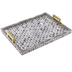 Mela Artisans | Gramercy Tray in Ivory Grey - 1 of 3