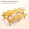 Zevemomo 8 Person Wood Picnic Table, Rectangle Tabletop with Umbrella Hole, 2 Built-in Long Benches, 2220LBS Total Capacity for Backyard, Light Wood - 4 of 4
