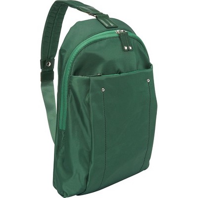 WIB Miami City Slim Backpack for up-to 14.1" Notebook , Tablet, eReader - Green - Twill Polyester - Twill Polyester, Microsuede - Shoulder Strap